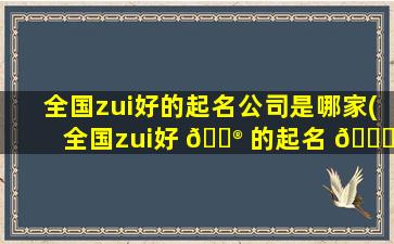 全国zui
好的起名公司是哪家(全国zui
好 💮 的起名 🐎 公司是哪家公司)